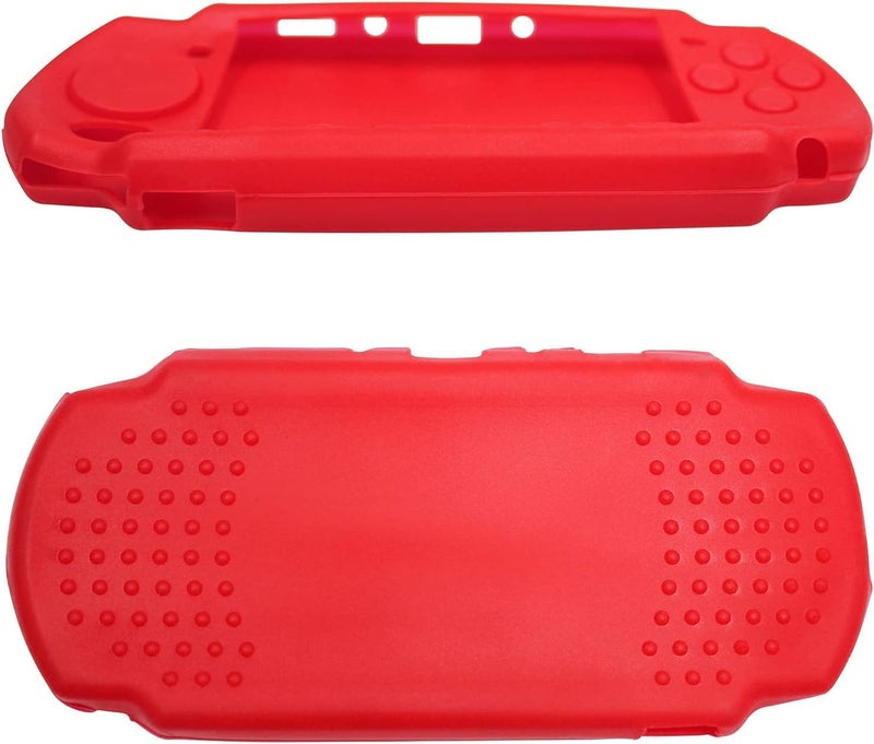 Sonuen Silicone Protective Cover for PSP 2000 3000 Console Soft Travel Protector Skin Case (Red) - Image 3